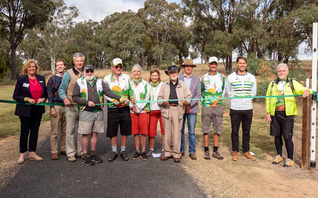 Group cutting the ribbon