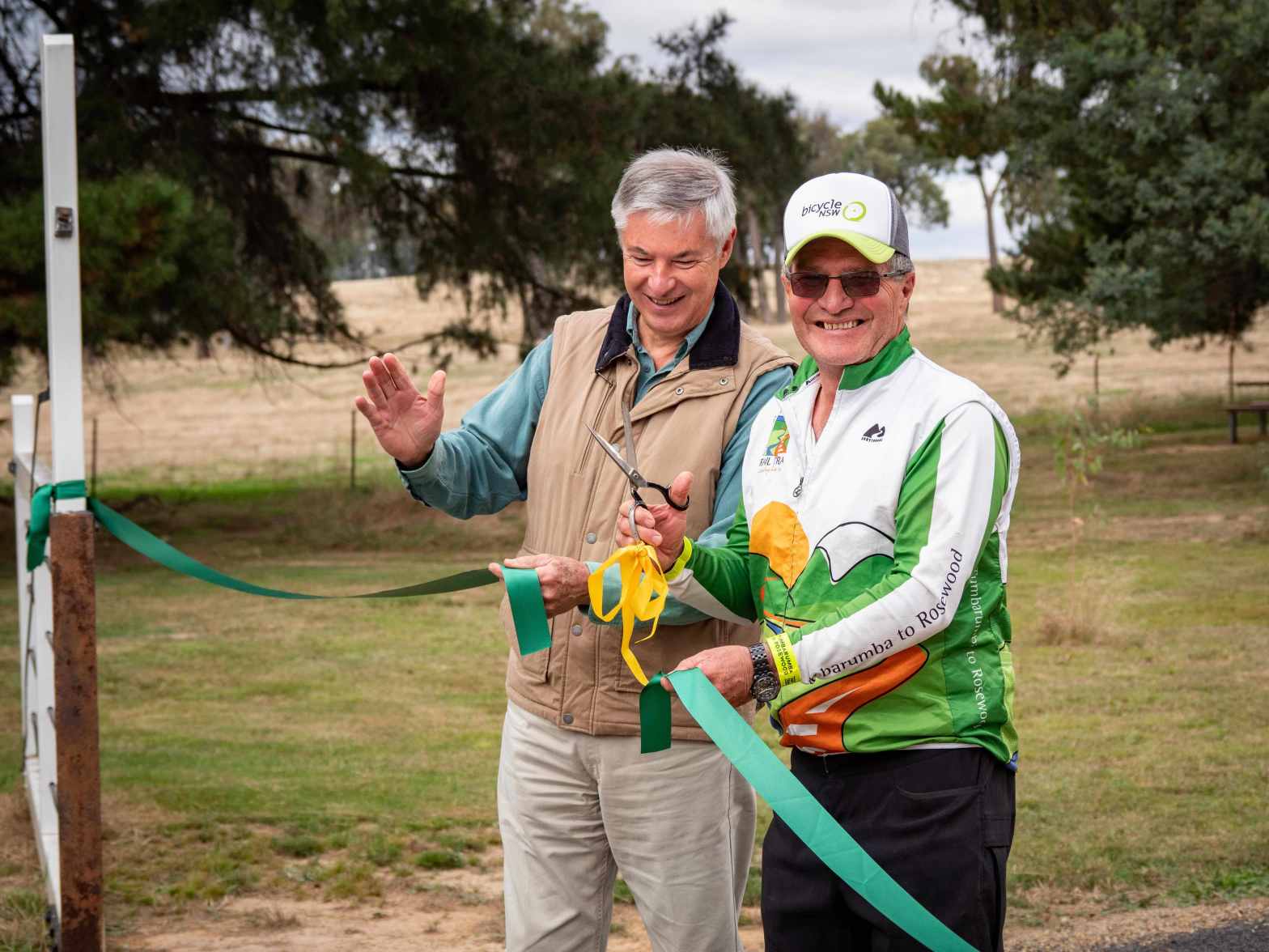 Happy faces of Patron Greg Aplin and ideas man Owen Fitzgerald