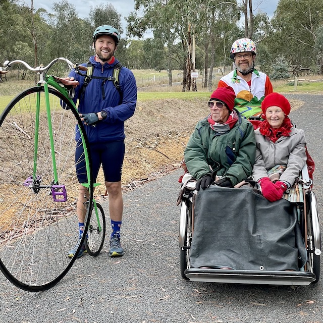 trike and penny farthing
