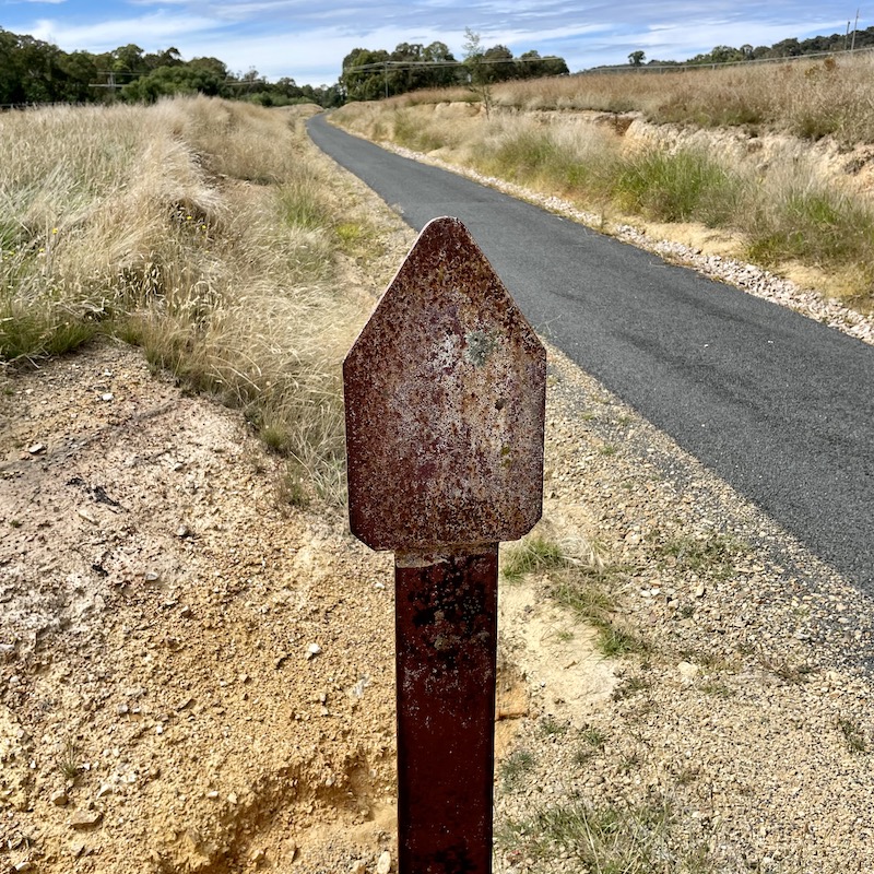 half mile marker on rail trailhalf mile marker on rail trail